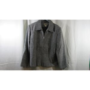 BRIGGS GRAY/BLACK LONG SLEEVE JACKET FULL ZIPPER CLOSURE SZ 14